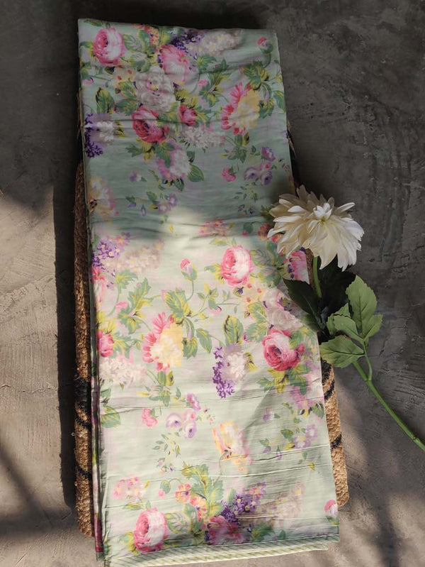 Garden Of Roses pastel green malmal single bed dohars - Set of 2
